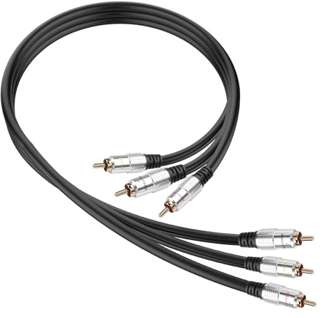 JSADZKJ Câble audio 3RCA mâle vers mâle - Câble audio stéréo 3RCA vers 3RCA - Câble d'extension audio/vidéo auxiliaire RCA pour home cinéma, amplificateur, amplificateur de puissance - 50 cm