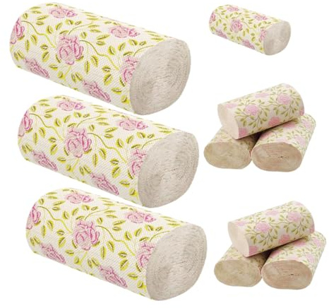 WRITWAA 10 Pezzi di Carta Igienica in Pasta di Bambù con Stampe a Rose Eleganti e Resistenti, Design Decorativo Multipurpose per Casa e Ufficio