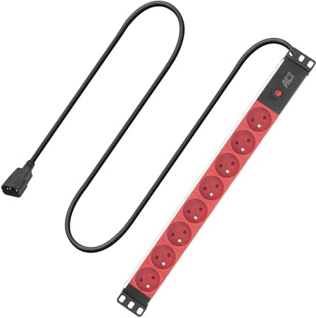 ACT PDU Steckdosenleiste 19, 8X Typ E mit Erdung, 3m Kabel C14 - PD3155 | 2-Port USB für Maus und Tastatur, EDID HDCP