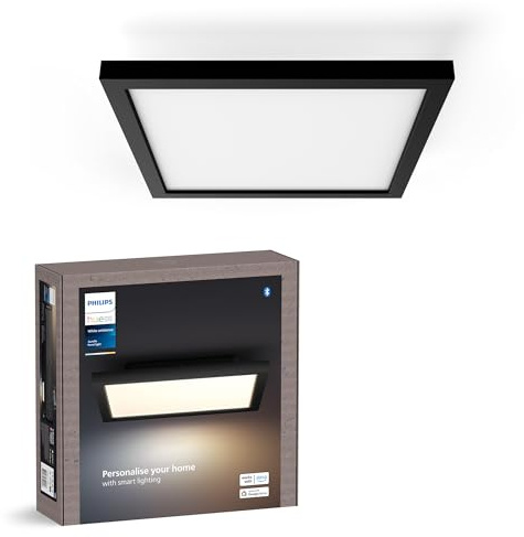 Philips Hue White Ambiance Aurelle LED Panel Light, 30 × 30 cm, schwarz, für Indoor Home Lighting, Wandleuchte und Deckenleuchte, Neue Generation