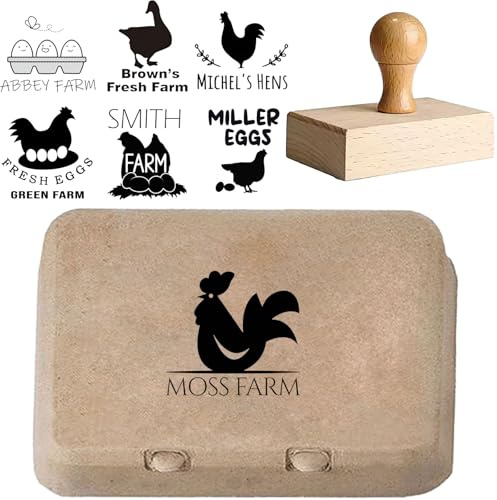 Individueller Eierkarton-Stempel,Personalisierte Holz-Gummi-Stempel Für Frische Eier, Acryl-Eier-Karton-Briefmarken, Individuelle Stempelung, Einzigartige Stempeldesigns.