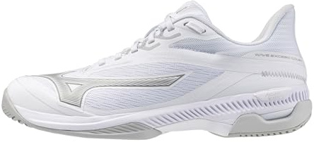 Mizuno Wave Exceed Court AC Women's Racquet Sports Shoes, White-Ultimate Grey, US Womens 9.5