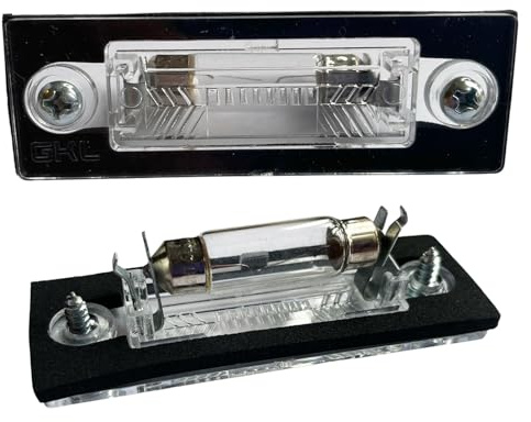 Pinochukka 1 x Kennzeichenbeleuchtung Linsenlampe mit Birne für VW Caddy MK3 MK4 Touran Transporter T5 T6 Multivan 5 Skoda Superb MK1 3B5943021E 3B5943021 3B5943021A
