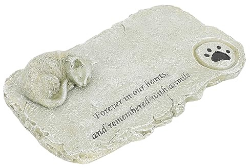 PartyKindom Adorable Katzen Deko Gedenkstein aus Hochwertigem Resin Wetterfester Kleiner Grabstein für Garten und Außenbereich Stabiles Haustier Erinnerungsornament für Verstorbene Katzen