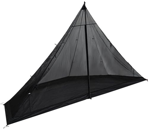 TOMOUNT Heißzelt mit Herdwagenheber, 4 Jahreszeiten, wasserdicht und leicht, für 2-4 Personen, Durchmesser 4,2 m & Höhe 2,4 m, PU3000 mm, 70D Ripstop-Nylon, Tipi Tipi für Camping, Rucksackreisen