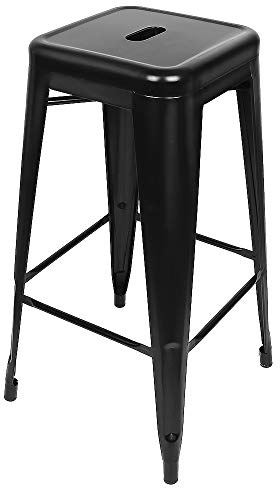 homewell Barhocker aus Eisen, hoher Sitz, Retro-Stil, industriell, Küchenhocker, Barstuhl mit Fußstütze, für Küche, Wohnzimmer, Esszimmer, Außenbereich
