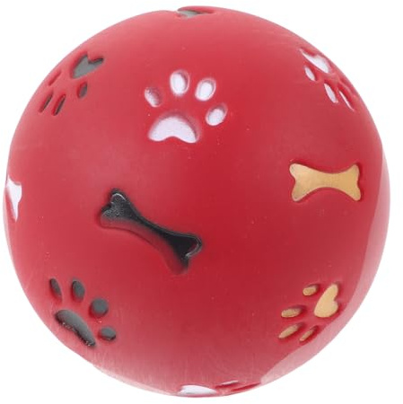 LIGHTAOTAO Balle Distributeur de Nourriture pour Chien Parfum Lait, Jouet Éducatif en Plastique Non Toxique, Petite Taille Rouge, Jeu Interactif pour Chiots et Chiens Adultes