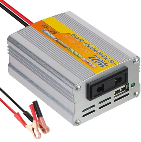 Inverter Onda Pura Inverter Solare Da Auto 220 W Convertitore Di Potenza Trasformatore Di Tensione USB Clip Batteria USB Portatile Da CC 12 V A CA 220 V Convertitore