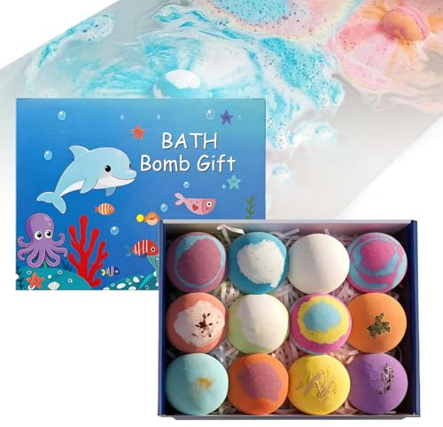 HOVKRE Bomba da doccia al profumo di mare, confezione regalo da 13 pezzi con figurina a sorpresa, idratante e lenitiva: il regalo perfetto per la casa.