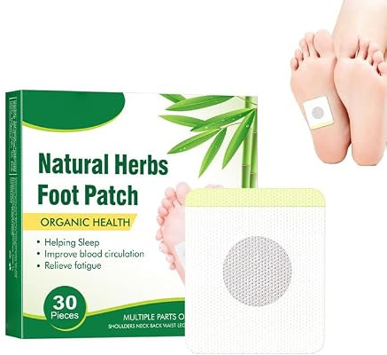 Parches Detox Pies, Parches Desintoxicantes para Pies, Parches Naturales con Carbón de Bambú, Tratamiento Nocturno para Limpieza Profunda, Alivia el Estrés y Favorece la Circulación, 30 Unidades