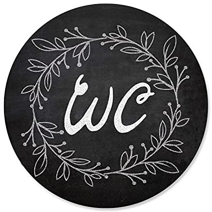 Logbuch-Verlag cartello lavagnetta “WC” effetto lavagna gesso color nero bianco per toilette wc punti adesivi inclusi attaccare alla porta ufficio ristorante bar casa bagno ospiti targhetta 15,5 cm