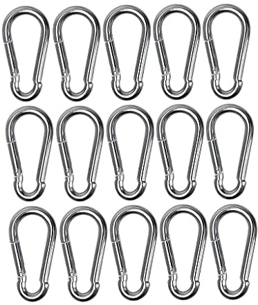 Shentian 15 Stück Karabiner Haken 4 x 40 mm Stahl verzinkt