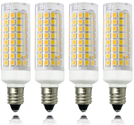 HXWY E12 LED Bulb 7W Equivalent to 75W Halogen, Dimmable 120V 730LM Candelabra Base T3/T4 Light Bulbs for Ceiling Fan, Chandelier Lighting Warm White 3000K (Pack of 4)