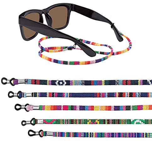 Lahviuu Brillenband,5 pcs Brillenhalter-Riemen,Brillenkette Damen Brillen-Halter Sonnenbrillen Kette Brillenhalterung Brillen Cord Brillenkordel,für Frauen Männer Unisex Kinder (Zufällige Farbe)