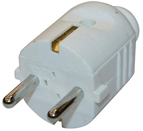 10x Schukostecker Schuko Stecker Schutzkontakt 16A 230V Weiß