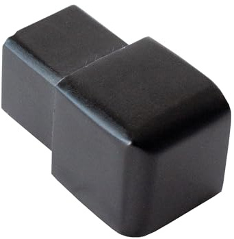 Dalsys Endstück Quadratprofil 12,5mm Schwarz Aluminium | Endkappe, Alu eloxiert, für Fliesenschiene Eckprofil, sauberer Abschluss an Fliesenkanten