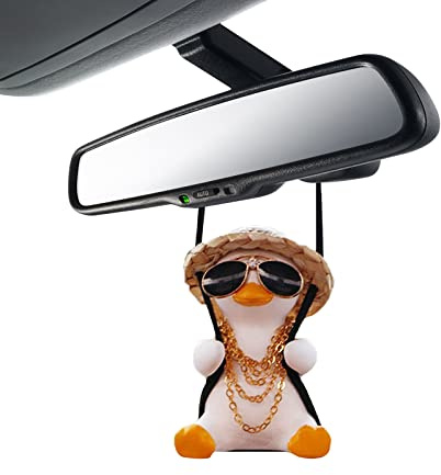 Swinging Duck Auto Hängendes Ornament,Auto Anhänger,Süße Swing Ente Auto Hängen Ornament Auto,Anhänger Dekoration Flying Ente Rückansicht Spiegel Zubehör für Charms Spiegel Zubehör Lustige Geschenke