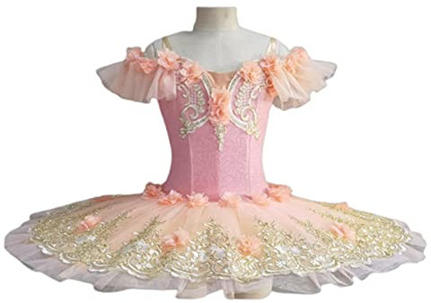 WIINXX Professionelle Ballett Tutu Mädchen Platte Pfannkuchen Tutu Ballerina Party Wettbewerb Kleid Kind Ballett Tanz Kostüm,Rosa,170