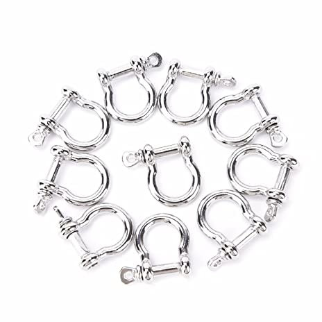 ELSAIL 10Pcs/lot Stainless Steel D-Shaped Shackle Buckle Anchor Shackle Screw Pin For Paracord Outdoor Camping Survival Rope Bracelets