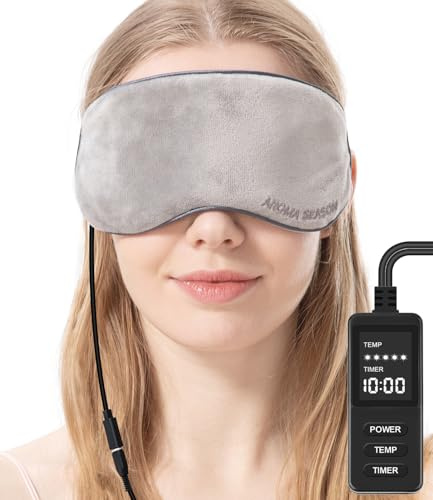 Aroma Season Masque pour les yeux de blépharite, masque pour les yeux chauffé pour les yeux secs Blépharite Orgelet, compresse pour les yeux à chaleur humide (grise)