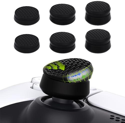 PlayVital 3 Höhen Cushion Thumbstick Caps für PS5/PS4, Joystick Kappen | Zubehör für Xbox Core Wireless Controller, Daumenkappen für Xbox One, für Elite Series 16, für Switch Pro, Armor-Schwarz