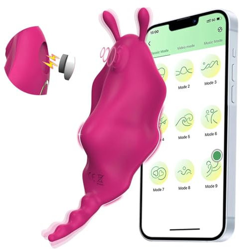 ChciLSQ Butterfly Vibrator mit APP Leise Magnetclip Auflegevibrator mit 9 Vibrationsmodi für Unterwegs Stark Klitoris Stimulator Tragbarer Mini Slip Vibratoren Erotik Sexspielzeug für Paare Frau(Pink)
