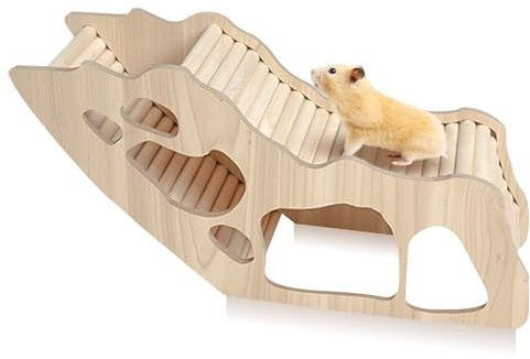 Hamster-Kletterleiter, Hamster Spielzeug, Hamsterhaus, Hamster Spielzeug, Hamsterleiter, Holz-Kletterspielzeug und Brückenkäfig-Dekoration für Kleine Haustiere, Rennmäuse, Zwergmäuse,Hamster