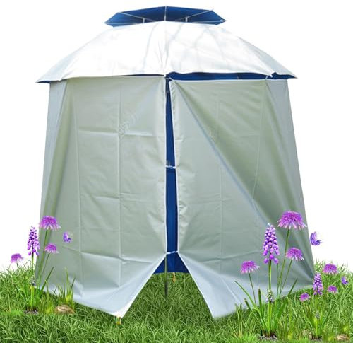 Tente de plage avec parasol, tente de plage avec parapluie | Auvent de pluie pour parasol | Refuge solaire en tissu de rechange, auvent imperméable pour parasol, protection solaire pour pêche, camping