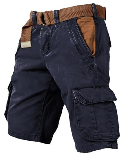 SRZYMJ Kurze Hose Herren Weiß Swim Shorts Men Hose Sommer Kurz Arbeitslatzhose Cargohose Stretch Wasserfeste Hose Warme Lange Unterhose Marine Kurze Arbeitshose M