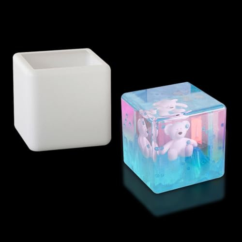 Voyyphixa Stampo Quadrati in Resina 10cm Stampi Cubo in Silicone Cube Resin Mold Stampo di Colata in Resina Epossidica per Regalo Fatto Decorazione Domestica