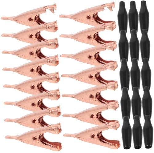 WOONEKY 2sets Alligator Clip Set Glatte Metall Klemme Für Löten 15 Stücke * 2 Zufällige Farbe