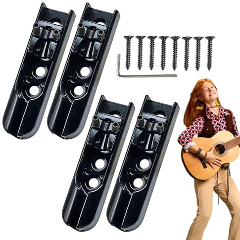 Ruwshuuk Bassgitarrenbrücke einzeln, Einzelsaiten-Bassbrücke - Gitarrensättel Steg Einzelsaite,4X Gitarrensteg, Bassgitarrenteile, Ersatz-Metallsättel, Saitenhalter, Gitarrenzubehör
