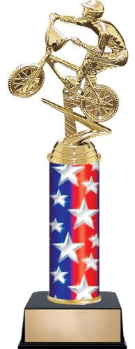 Customizable 10.75 BMX Bikes Male Pennant Star Trophy Award, Engrave Now