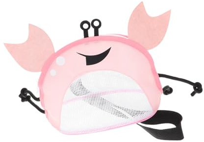 BELLIFFY Cute Crab Design Shell Bag Boys and Girls Mesh Beach Bag Extra Large for Shell Collecting