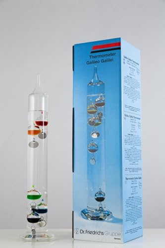 GalileoGalilei - Thermomètre d'intérieur en Fahrenheit - 37 cm (géant), échelle Fahrenheit (pas Celsius) - Fabriqué en Allemagne - Verre véritable de qualité Schott