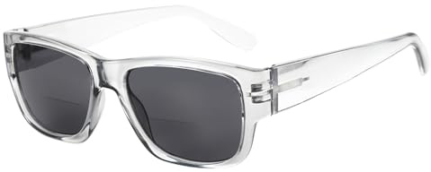 ZENOTTIC Bifokal Lesebrille für Männer: Klassische rechteckige Sonnenbrille mit UV400-Schutz - Übergroße quadratische Retro-Brille