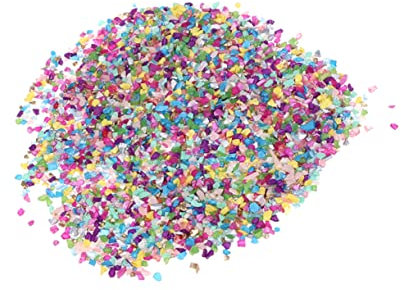 Ciieeo 5bags Glass Crushed Stones Irregular Chips Beads Tumbled Stones for Craft Decorative Jewelry Making Gifts