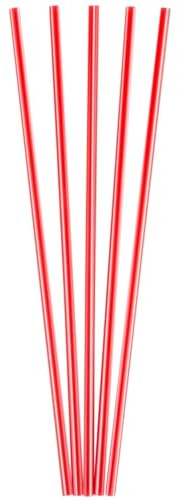 Stirrers/Sip Straws for Coffee, Cocktail 7 1/2 Unwrapped | Red with White Stripe | 1,000