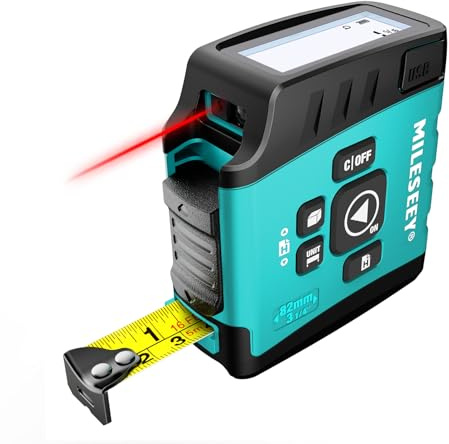 MiLESEEY DT20 Laser Tape Measure, 40M Laser Distance Meter with 5M Digital Tape Measure, Regular Tape Measuring, Area Volume Measuring Pythagorean Mode, Waterproof and Rechargeable