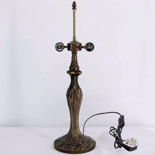 WERFACTORY Base di ricambio per lampada da tavolo, larghezza 16,5 cm, altezza 61 cm, adatta per paralume in vetro colorato stile Tiffany da 30, 35, 40, 45, 45 cm, finitura bronzo, metallo