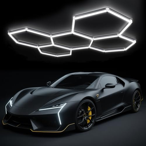 zpehyrin Hexagon LED Garage Wandleuchten - Gitter wasserdichte Hohe Helligkeitsverbindung Mit 6500.000 with Deckenlampen Für Workshop, Studio, Fitnessstudio