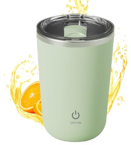 Taza Automezcladora con Tapa | Portátil Con Larga Duración De Batería | Taza De Agitación Automática Magnética - para Bebidas Calientes Frías Té Batidos Polvos Viaje Gimnasio Café y Desplazamiento