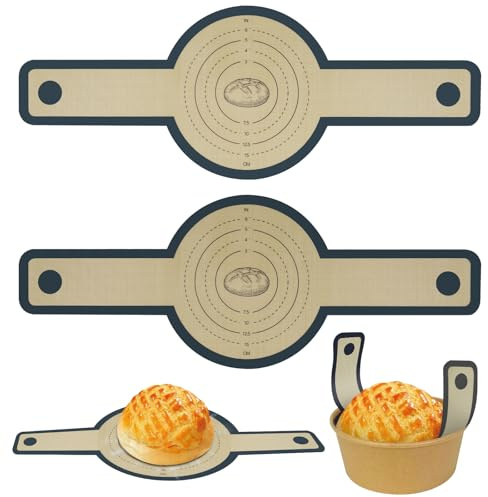 2 Pack Silicone Bread Sling for Dutch Oven, Non Stick Reusable Baking Mat with Long Heat Resistant Handles, Sourdough Sling Set for Bread Making and Oven Baking