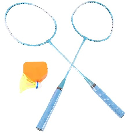 Dilwe Badminton Self Training Tool, Automatischer Rebound -Einzelspieler -Badminton Trainer, mit Zwei Schlägern Leuchtende Shuttlecocks, Fernbedienung, Höhenanpassung