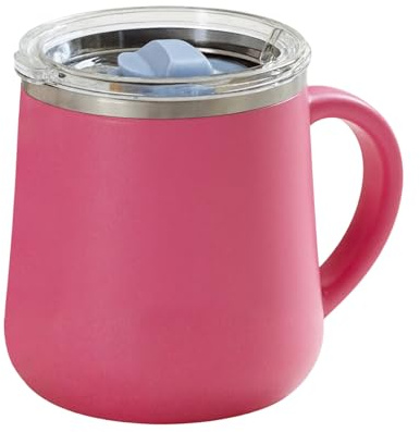 Mug De Voyage Isotherme En Acier Inoxydable 450ml Étanche Avec Couvercle Et Poignée, Gobelet Réutilisable Pour Café Thé Lait Jus Chaud Et Froid, Idéal Pour Maison Bureau École Camping Sports