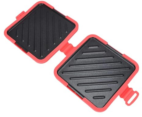 Yajuyi Microondas Sandwichera Grill, Tostadora de Sándwiches con Material de Silicona y Metal Extraíble, Tostadora Multifunción para Sandwiches, Pan Tostado Waffles y Postres, Rojo