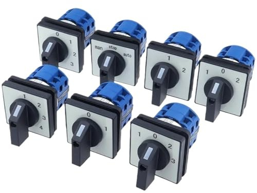 Interruptor de conmutación de leva rotatorio eléctrico de 2/3/4 posiciones, 8 terminales, 500 V, 20 A, LW28-20(2P 8T 1234)