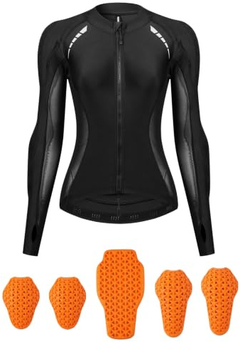 Chaqueta Moto Mujer con Protecciones CE Nivel 2, Camiseta de Malla Transpirable y Reflectante Verano, Equipo de Protección Motociclista para Desplazamiento Urbano Motocross y Calle,Black-M