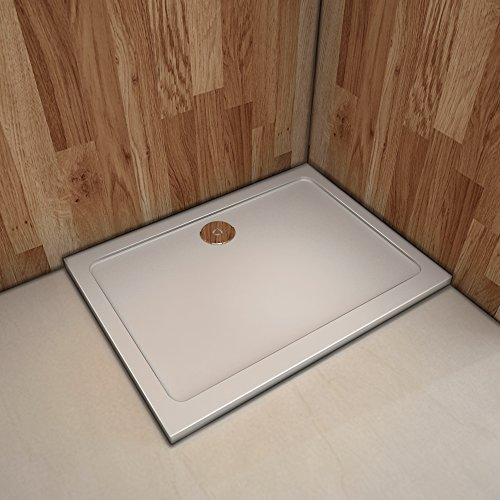 Plato de ducha Resina Blanco, Extraplano, Rectangular 100x90cm