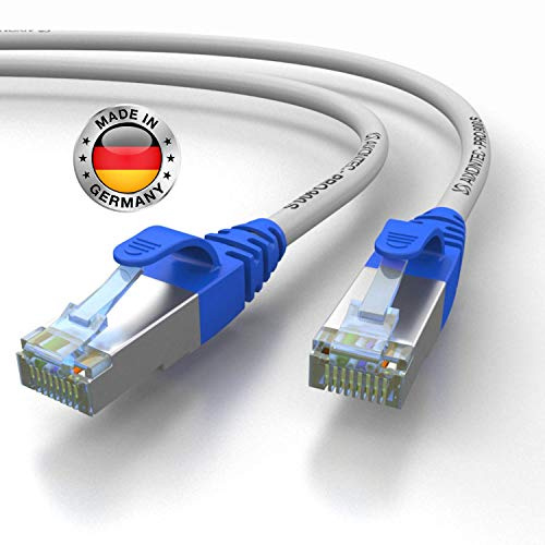 AIXONTEC 1,5m CAT 7 Profi-Netzwerk-LAN-kabel-Grau Cat6a Profi-Patchkabel SFTP (Pimf) 10 Gigabit Kat7-LANKabel HIGHEND Cat7 S/FTP flex Powerlan-kabel